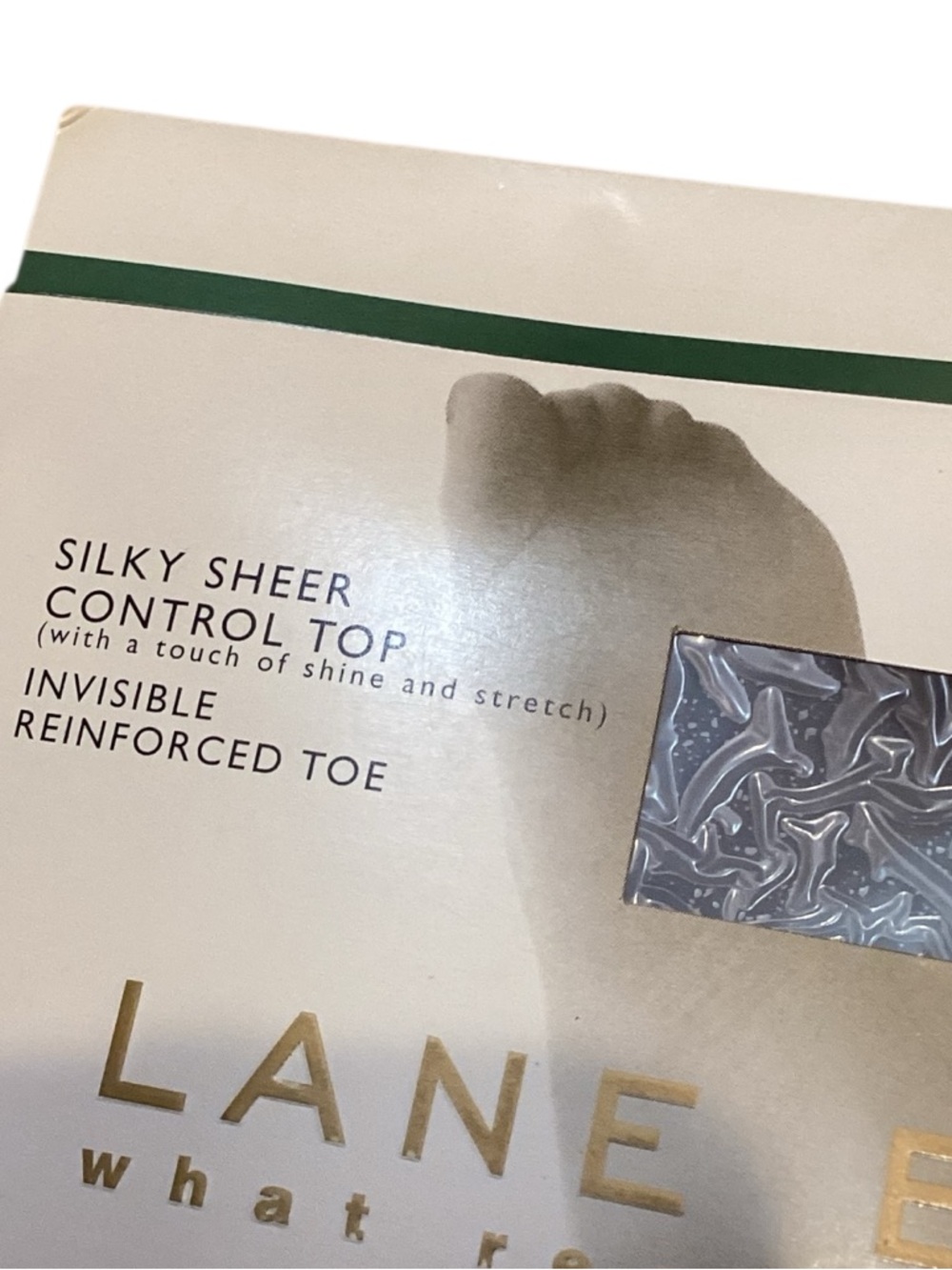 Lane Bryant Black Silky Sheer Control Top Pantyhose Plus Size C/D - Picture 2 of 6
